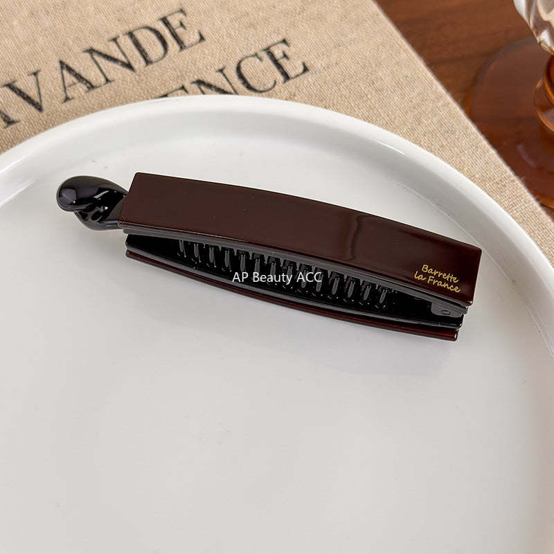 E廠-韓國France一字扭扭夾法式簡約氣質盤髮馬尾竪夾醋酸直條香蕉夾女「27640」25.11-1