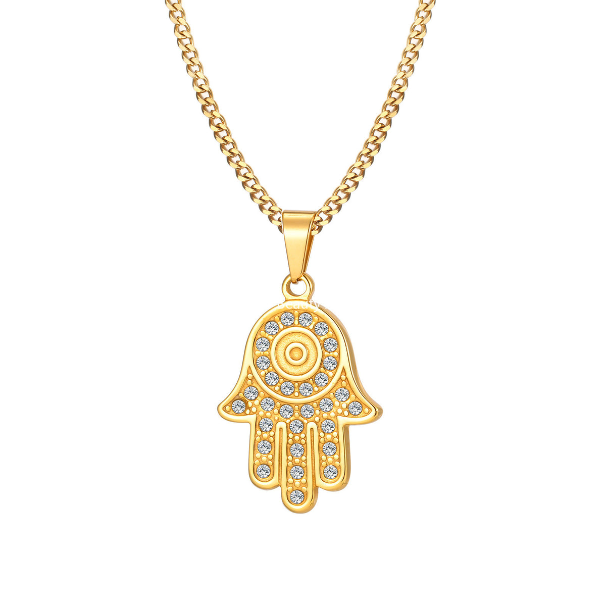 G廠-不鏽鋼個性化符號法蒂瑪之手鋯石日常百搭吊墜「PN-2264」25.11-2