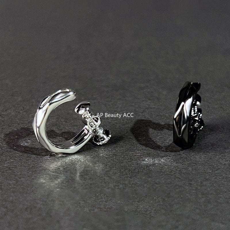 G廠-無耳洞耳夾男個性高級感菱形幾何螺絲耳扣簡約百搭創意感男士耳環「ES990」25.11-4