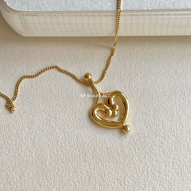 F廠-韓國韓版925純銀愛心項鍊簡約氣質百搭ins小紅書項鍊「B1382」25.11-3