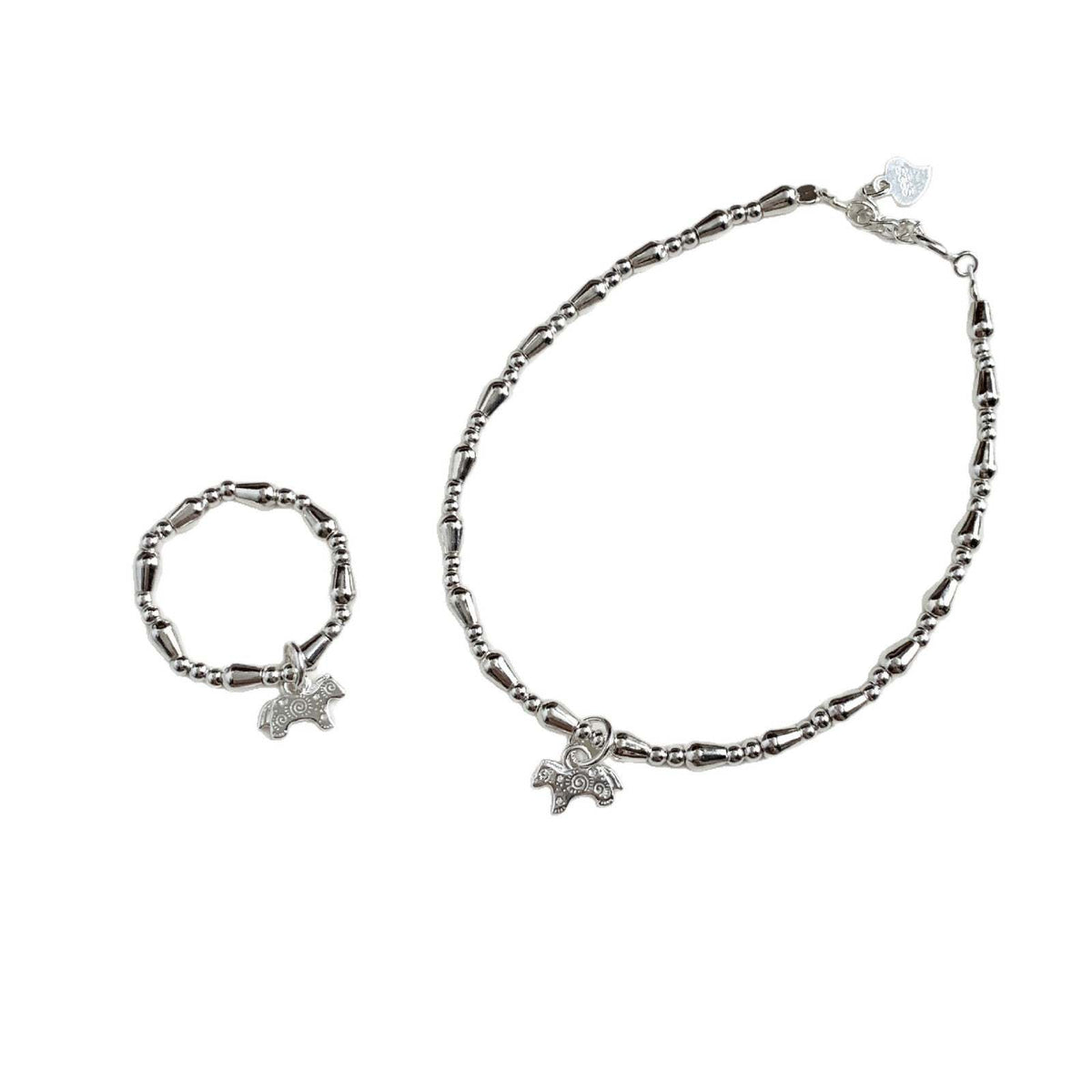 C廠-2026屬馬生肖馬年 花紋小馬S925純銀手鍊S925純銀戒指女士細手鍊「SZ-S092」25.12-3