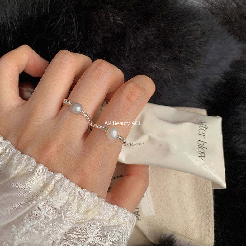 C廠-古風宮廷風葫蘆繡球愛心錢幣大象吉祥淡水珍珠彈力S925純銀戒指「RA」25.11-4