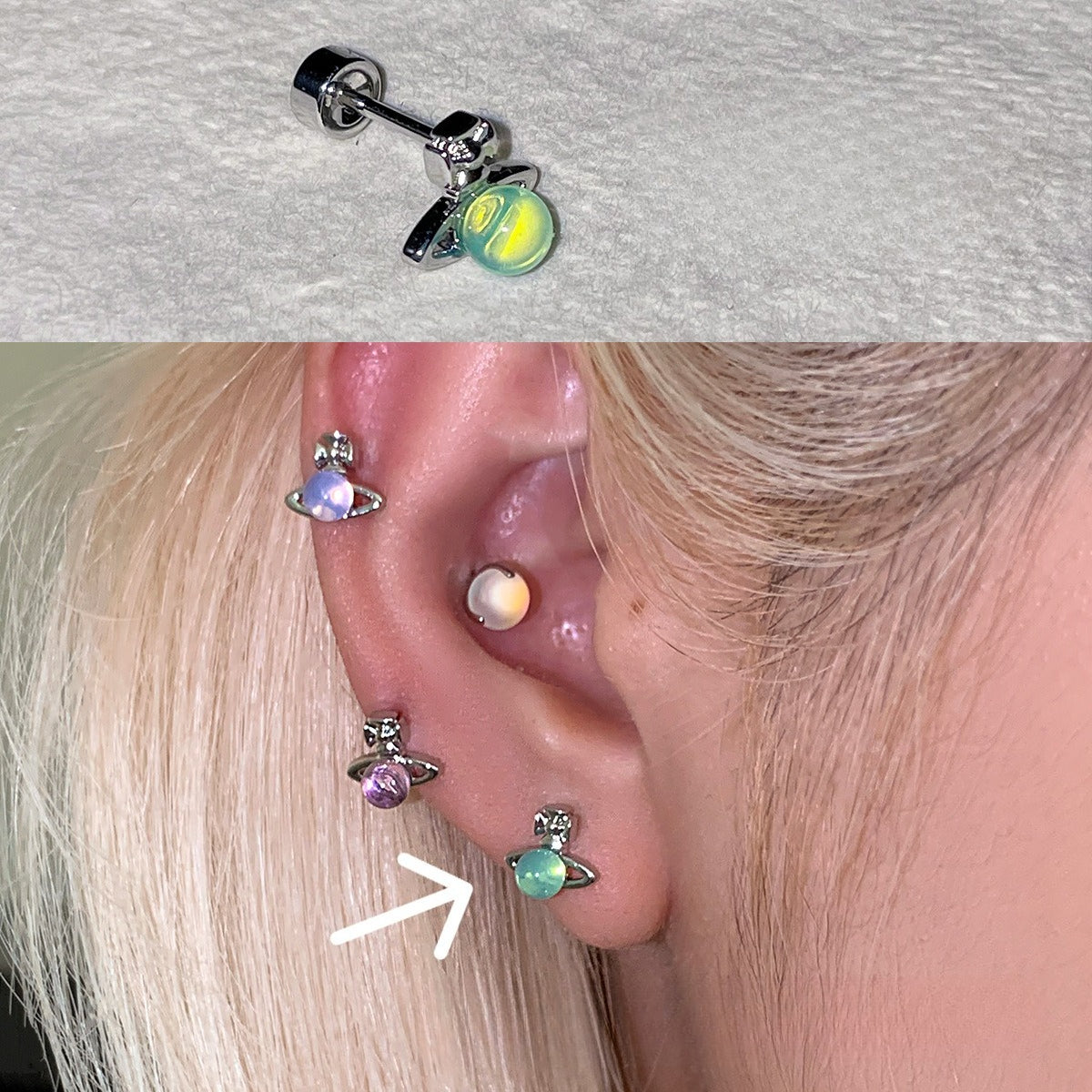 C廠-輕奢小眾高級感星球耳釘女多巴胺甜美鈦鋼耳環精緻甜酷風秋冬耳飾「EH-4343」25.12-2