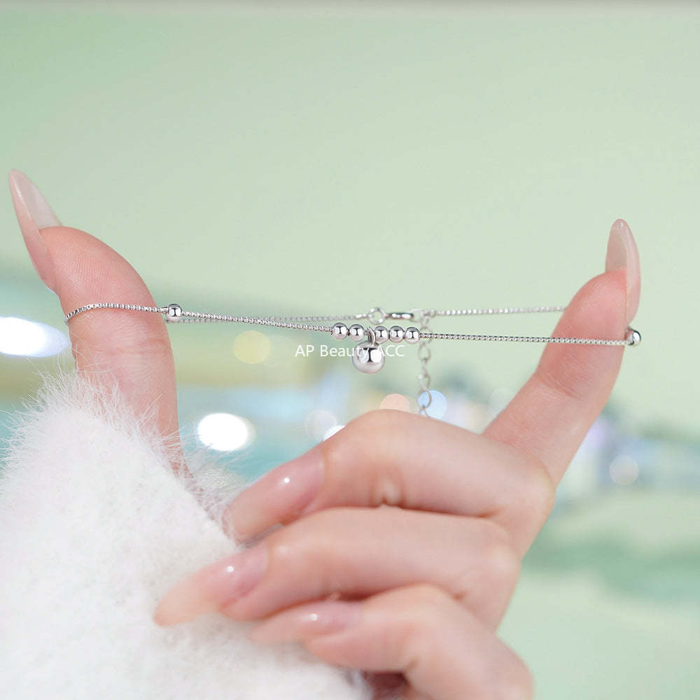 D廠-純銀S925小眾設計轉運珠腳鍊女幾何新中式國風百搭簡約腳鍊批發「YC4635SL_1」25.12-3