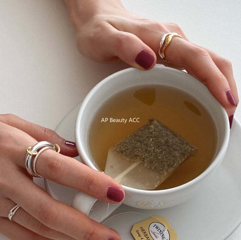 F廠-韓國韓版東大門925純銀戒指簡約氣質百搭自然曲線指環戒指「J1174」25.12-1