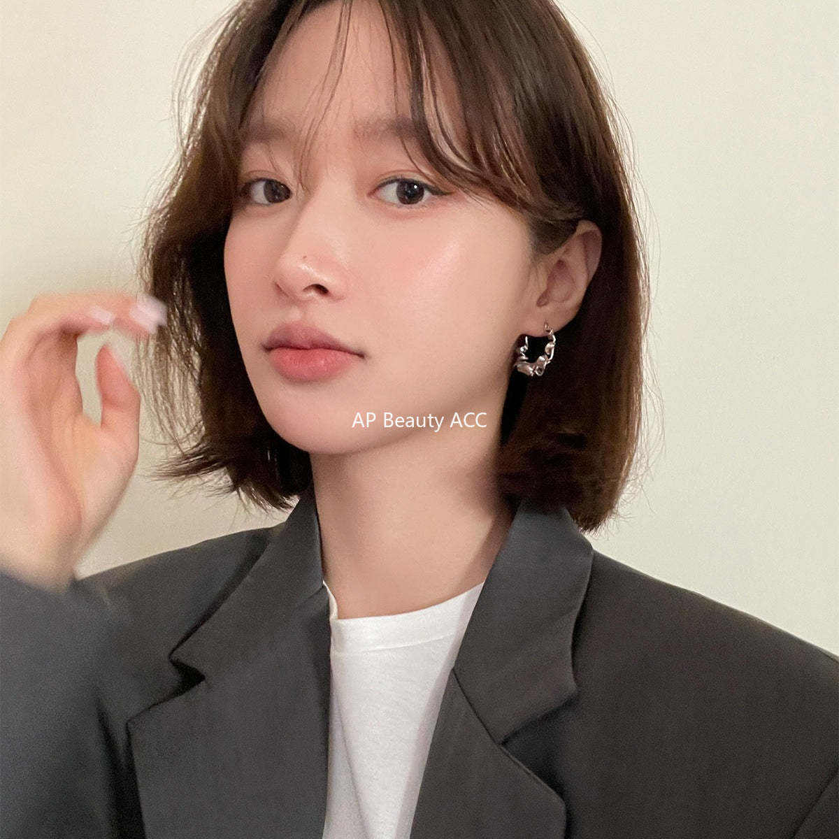 C廠-歐美ins風不規則皺摺耳夾女小眾不規則高級感無耳洞耳環秋冬耳飾「EJ-59」25.12-1