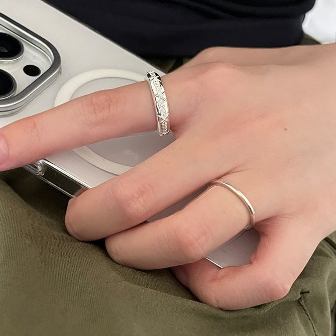 C廠-輕奢小香風爆閃鋯石戒指女高級感個性開口食指戒簡約小眾百搭指環「JZ-0727」25.11-1
