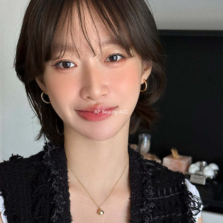 C廠-925銀針素圈直針耳環女秋冬時尚韓版高級感耳扣輕奢氣質百搭耳飾「EH-4169」25.12-1