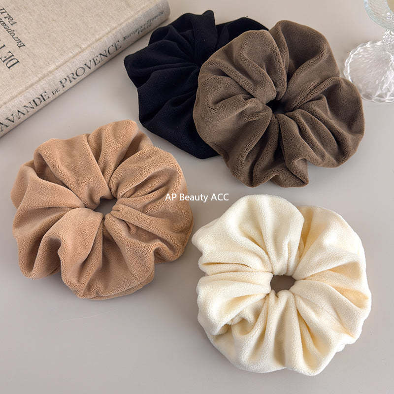 E廠-超大毛巾乾髮大腸圈髮飾不傷頭髮秋冬低馬尾丸子頭髮繩軟乎乎頭飾「26093」25.11-1