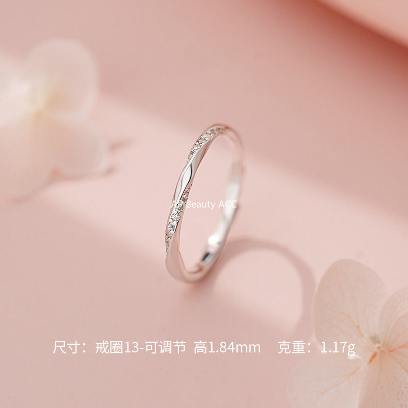 D廠-S999足銀莫比烏斯情侶對戒簡約幾何高級感時尚小眾情人節禮物批發「YC5051R_1」25.11-1