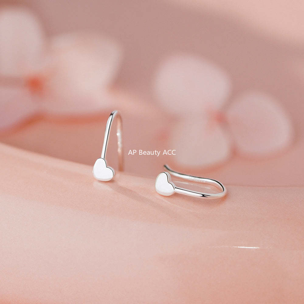D廠-S999足銀愛心耳鉤韓風韓系簡約唯美優雅淑女甜美日常耳飾「YC9212E_1」25.11-4