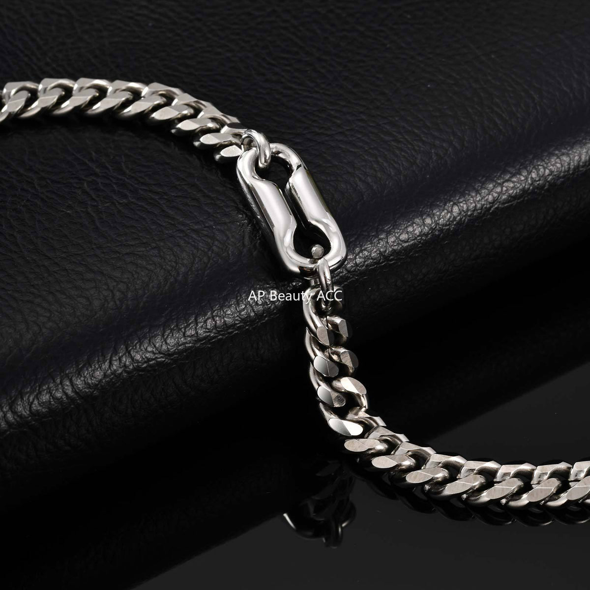 G廠-不鏽鋼小眾ins潮酷單身簡約男女 個性8字金屬古巴手鍊鋼色「BR-2632」25.12-1