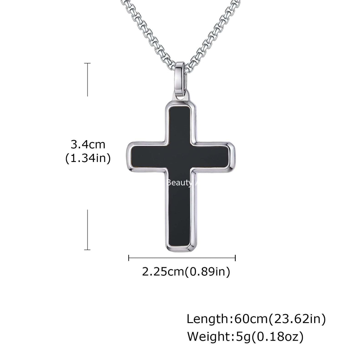 G廠-不鏽鋼歐美跨境男士項鍊十字架綠松石虎眼毛衣鏈簡約吊墜「PN-2224」25.12-2