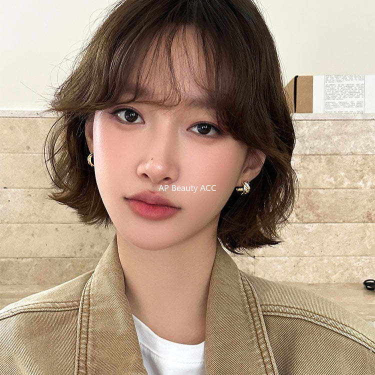 C廠-輕奢高級感鋯石耳釘女秋冬氣質時尚銀針半圓耳環日常百搭韓系耳飾「EH-4282」25.12-1