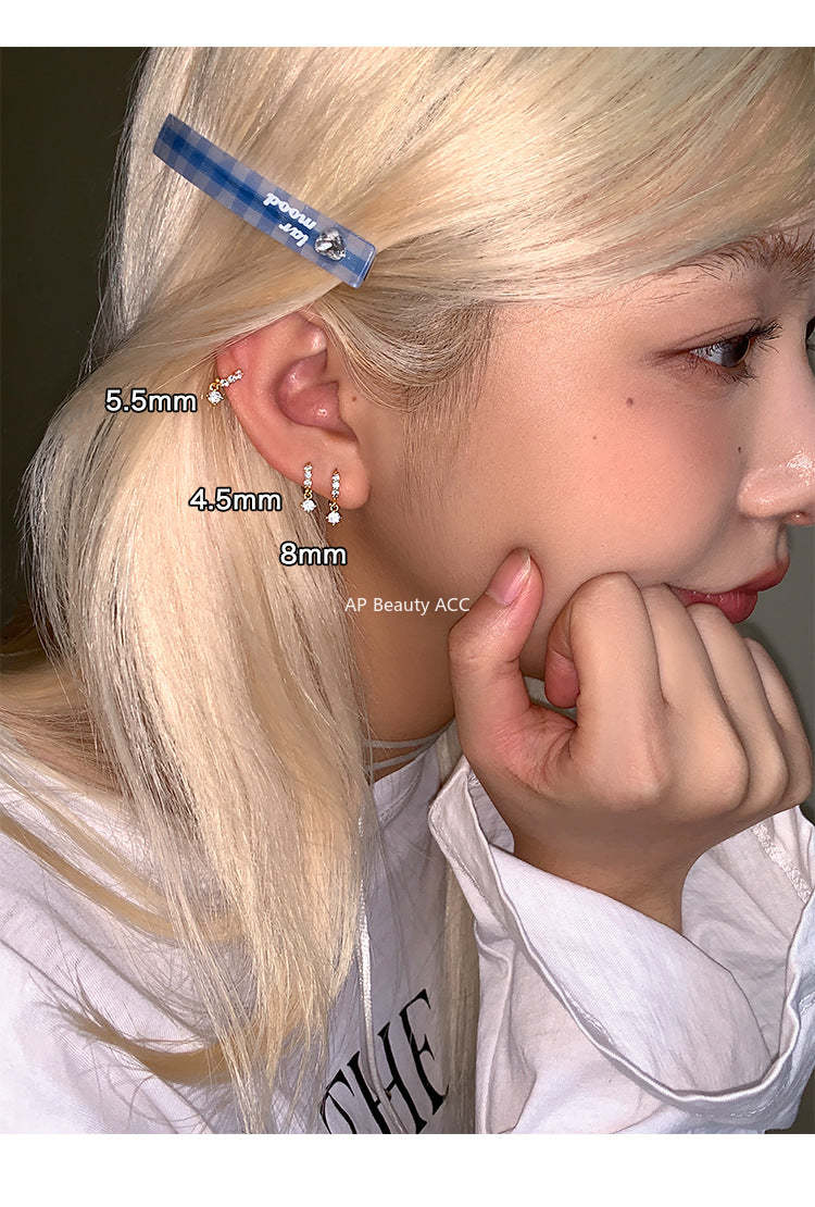 C廠-輕奢氣質氛圍感超閃鋯石耳環女精緻高級感銀針耳扣秋冬時尚耳飾「EH-4348」25.11-4