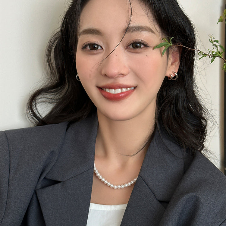 C廠-酷帥雙環素圈耳釘小眾設計高級感銀針耳環新爆耳圈耳飾女「EH-2853」25.09-1
