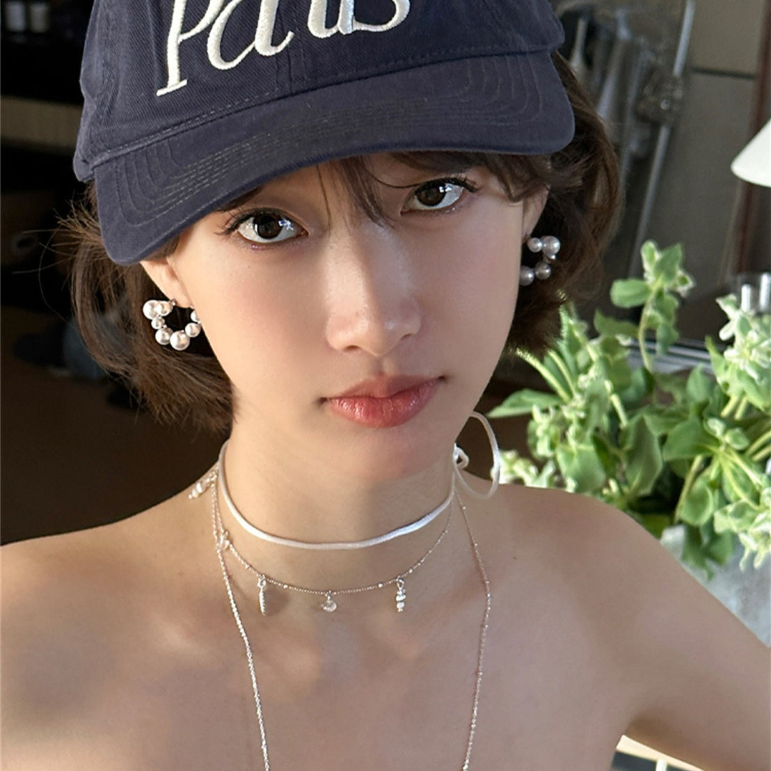 C廠-小眾設計感法式chic大小珍珠耳釘女小清新超仙氣質百搭銀針耳扣「EH-3979」25.10-1
