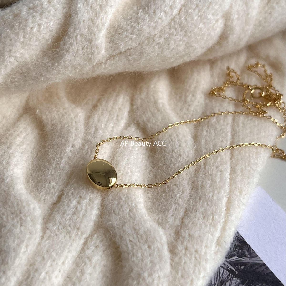 F廠-韓國韓版簡約銀飾 925純銀項鍊 小豆丁個性設計款項鍊「B1002」25.12-1