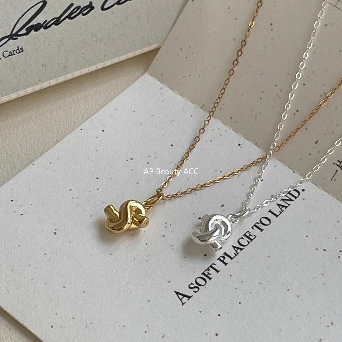 F廠-韓國韓版925純銀打結愛心項鍊簡約氣質ins網紅小紅書項鍊「B1380」25.11-1