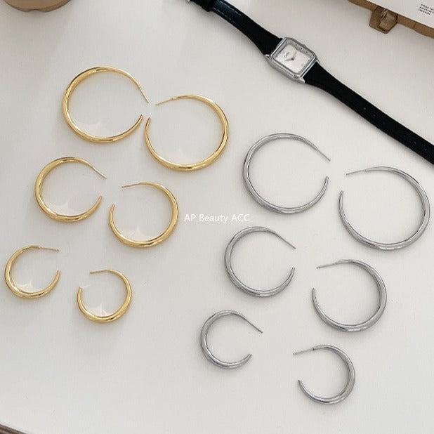 C廠-歐美冷淡風誇張大圓圈耳環輕奢小眾氣質銀針耳釘網紅同款秋冬耳飾「EH-4183」25.11-1