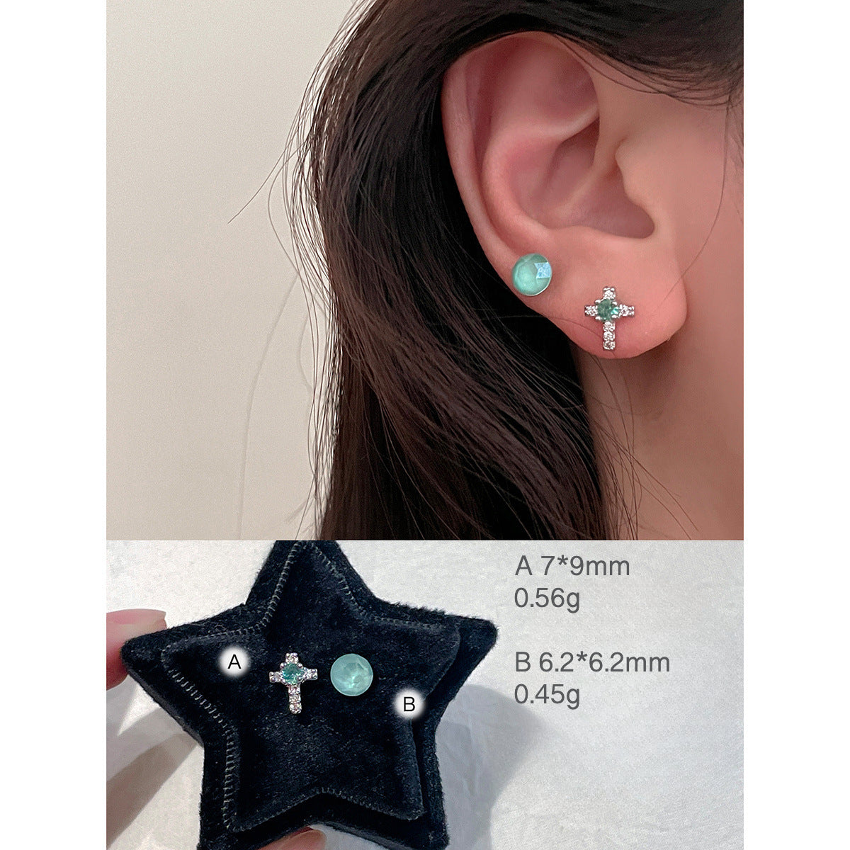 C廠-奢爆閃鋯石耳釘女甜美風蝴蝶結星球鈦鋼耳環精緻百搭氣質耳飾「EH-3766」25.05-5