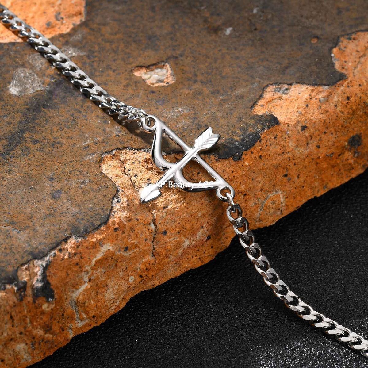 G廠-不鏽鋼六面磨鏈弓箭手鍊金色幾何射箭手鍊時尚氣質批發「BR-2621」25.11-1