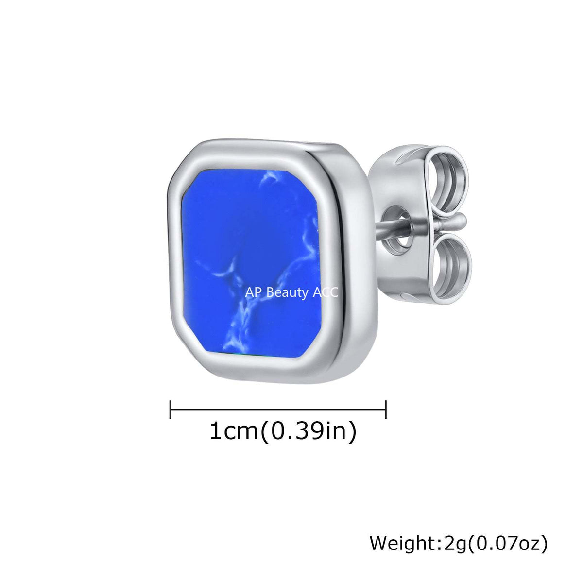 G廠-不鏽鋼時尚簡約款方形貝殼男女耳釘金色百搭潮流耳環批發「ES-728」25.12-2