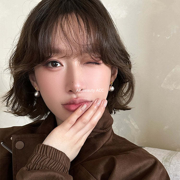 C廠-小眾設計拉絲金屬球耳釘女冷淡風個性925銀針高級感耳墜秋冬耳飾「EH-4287」25.11-4