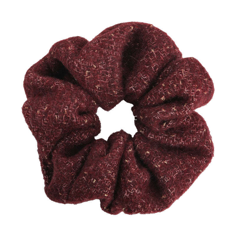 E廠-韓系秋冬彩色毛線針織金絲大腸髮圈女氣質超大丸子頭馬尾頭繩頭飾「27724」25.11-4