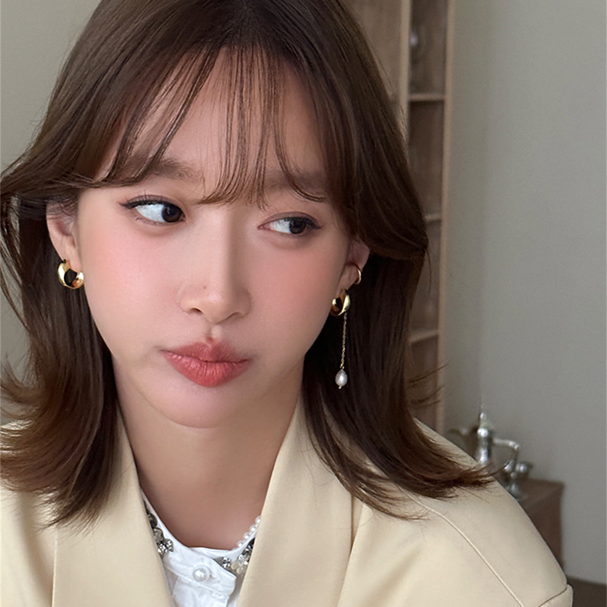 C廠-歐美風幾何扭曲銀針耳釘女氣質冷淡風小眾耳環設計高級感時尚耳飾「EH-3713」25.07-3