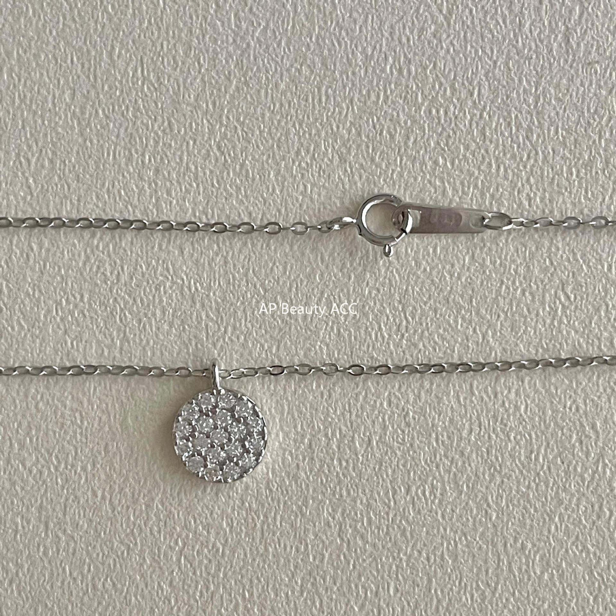 F廠-韓國韓版簡約銀飾 925純銀圓形滿鑽項鍊百搭INS風個性設計款項鍊「B1388」25.11-4