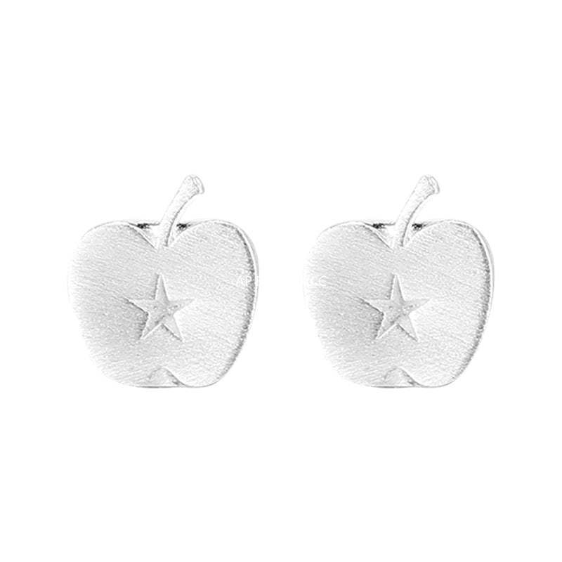 C廠-森系百搭蘋果耳釘女輕奢高級感星星銀針耳環冷淡風秋冬氣質耳飾品「EH-4339」25.11-4