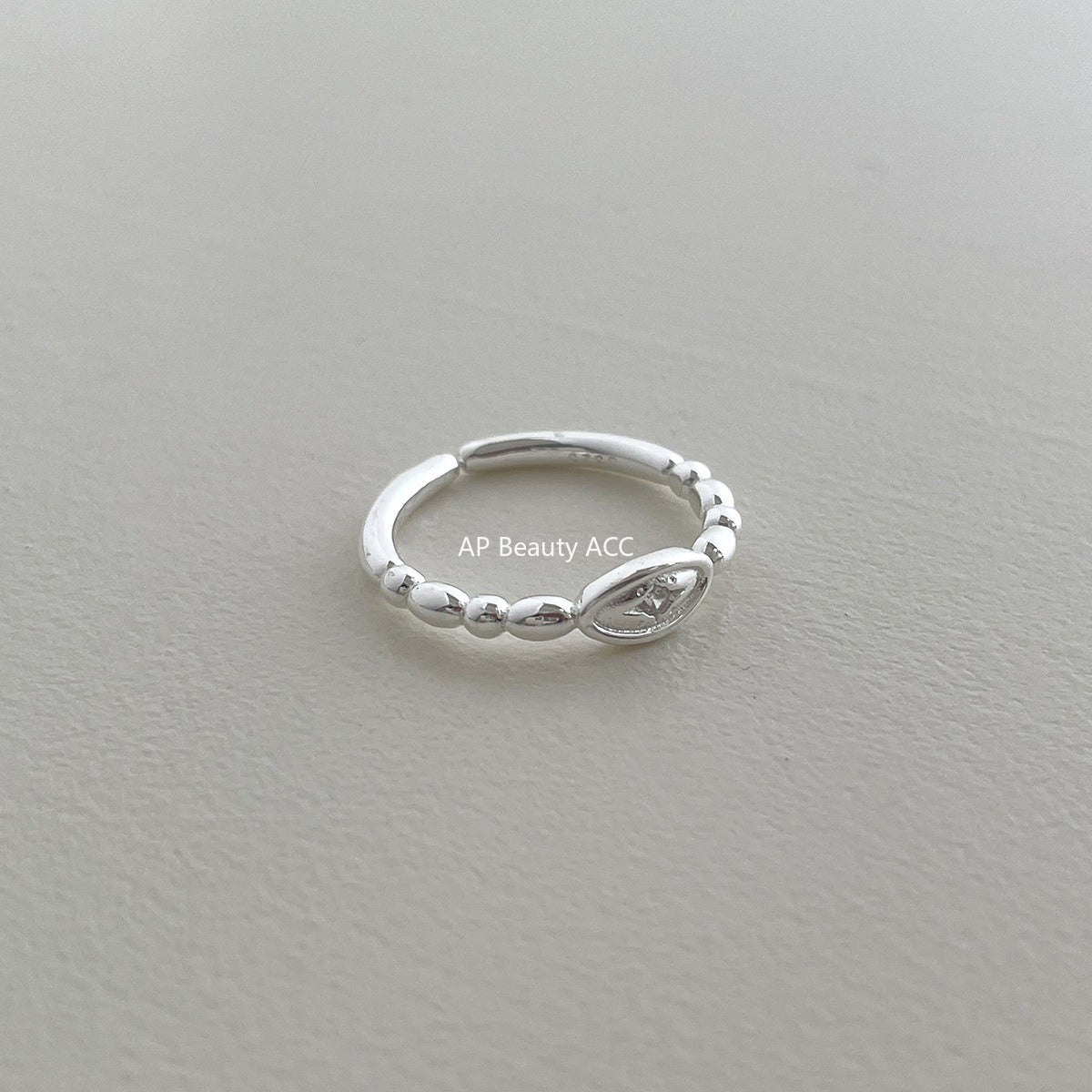 C廠-韓系簡約純銀愛心戒指女小眾精緻星星鋯石食指戒設計高級感新指環「JZ-0719」25.11-1