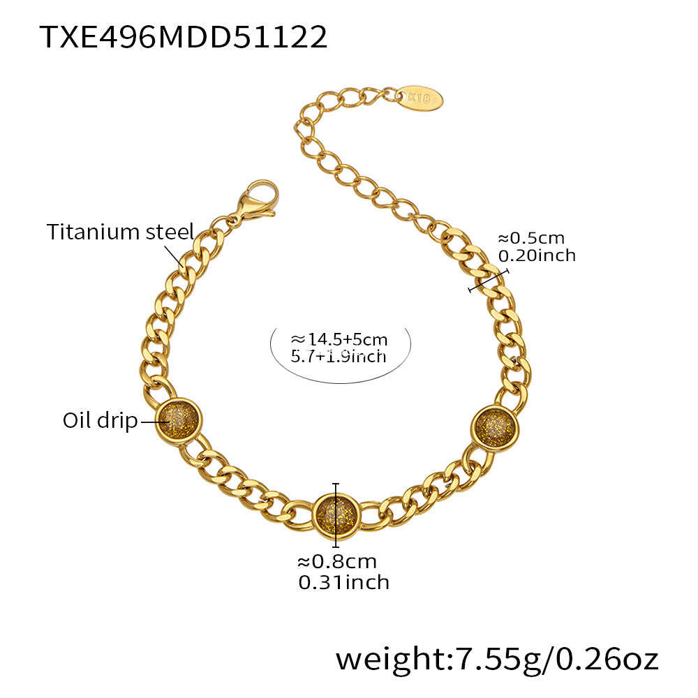 B廠-歐美熱銷款仿珍珠流蘇項鍊手鍊不鏽鋼鍍18k金ins小眾設計首飾套裝「TXP496」25.11-4