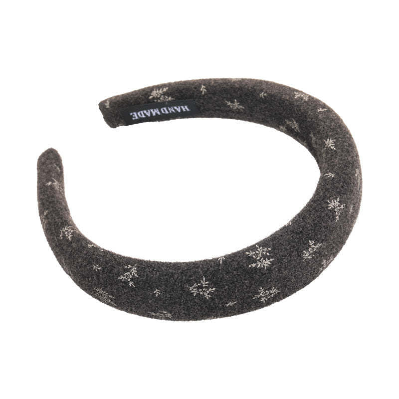 E廠-復古時尚秋冬針織小碎花海綿髮箍女外出壓髮卡氣質百搭高顱頂頭箍「27633」25.11-1