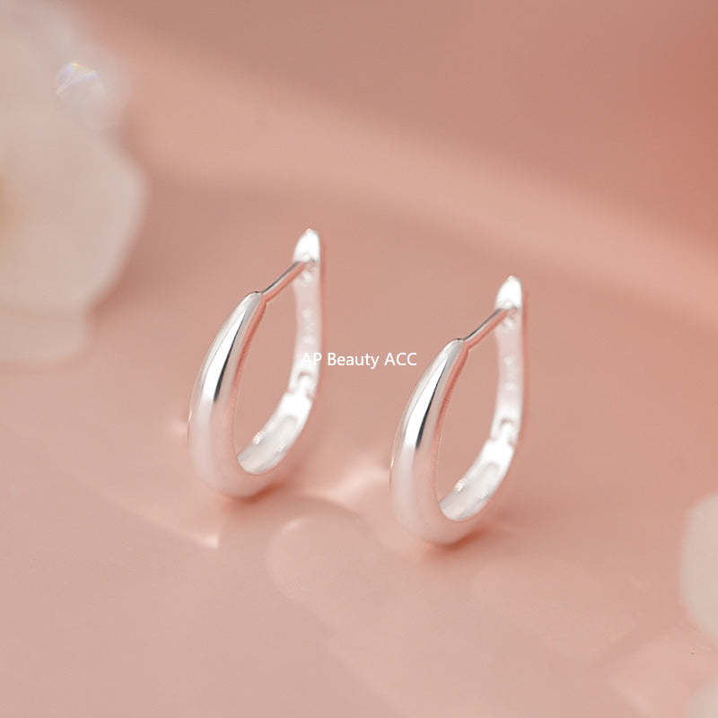 D廠-純銀S925極簡風簡約圓環耳扣女素圈小眾設計感百搭耳圈耳飾品批發「YC4712E_2」25.11-1