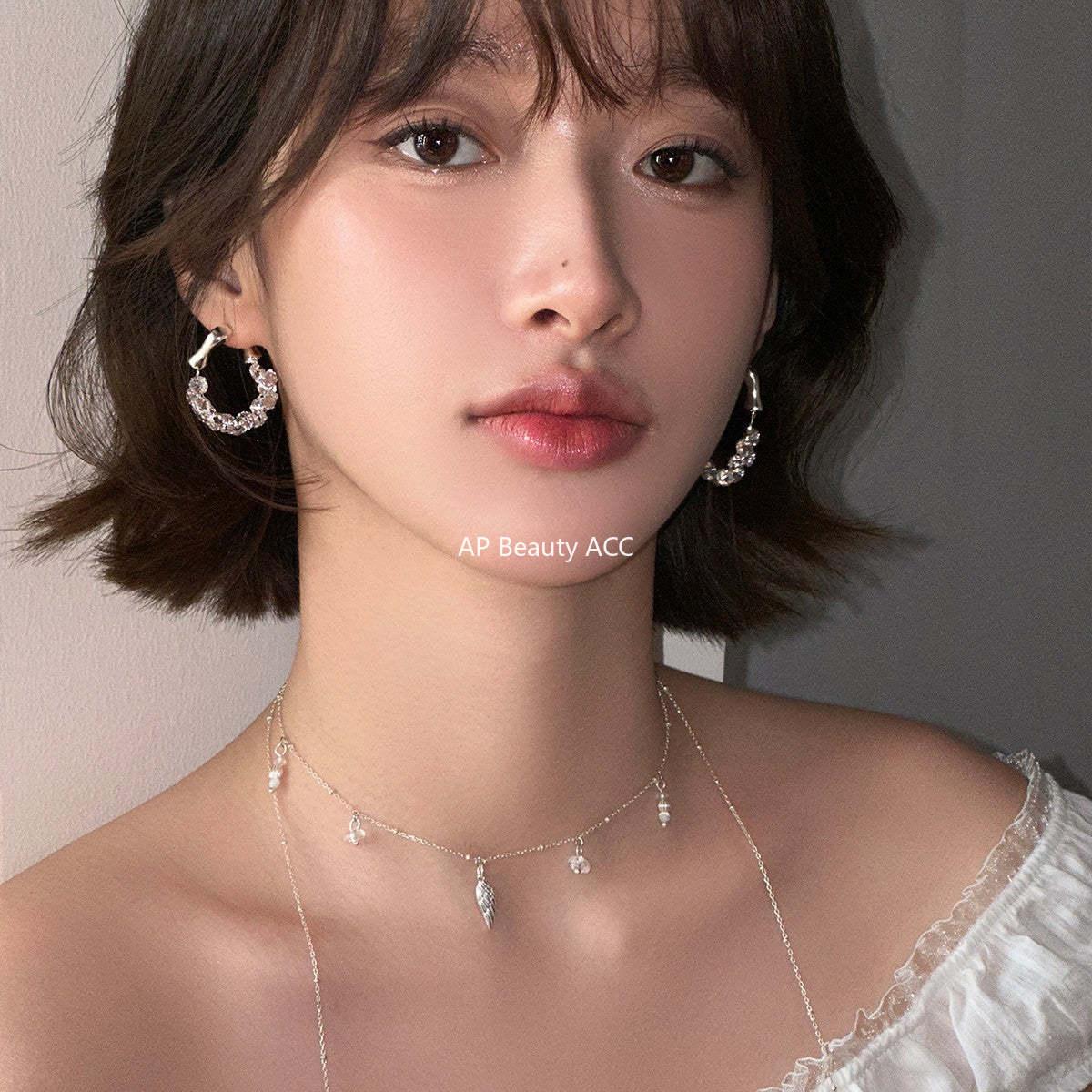 C廠-高級感復古氣質秋冬鋯石耳環女簡約百搭清冷風耳圈小眾時尚耳飾「EH-4127」25.12-1