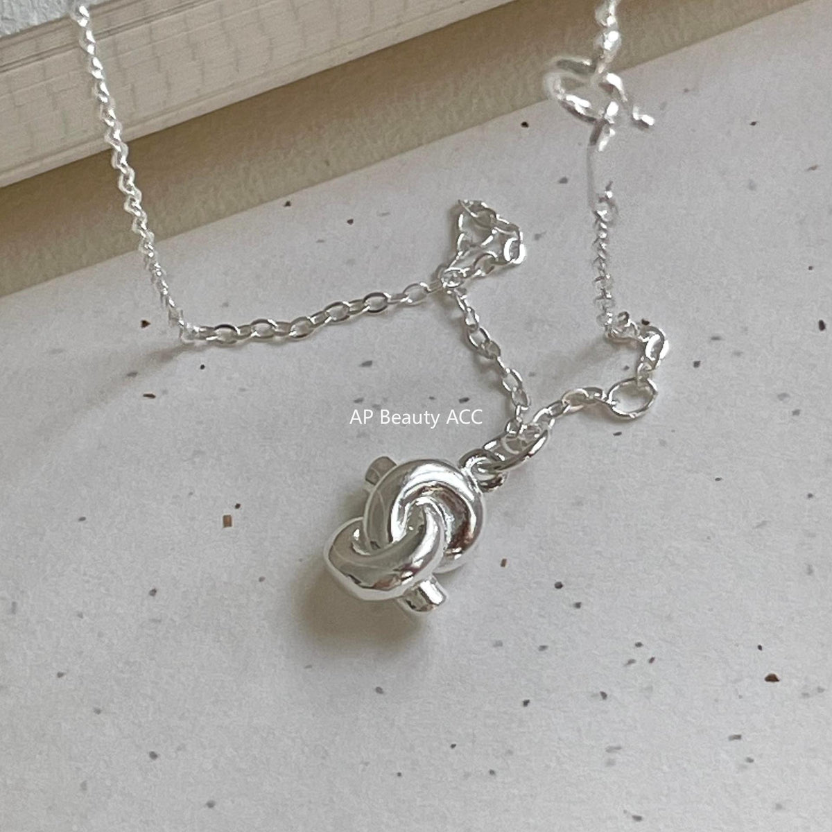 F廠-韓國韓版925純銀打結愛心項鍊簡約氣質ins網紅小紅書項鍊「B1380」25.11-1