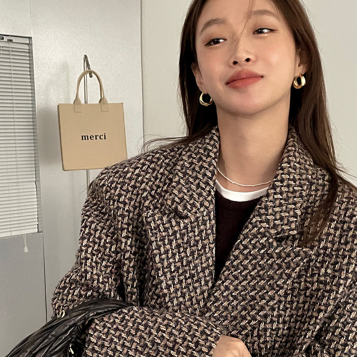 C廠-韓版小眾輕奢設計感皺摺耳夾女高級感冷淡風無耳洞耳環極簡耳飾「EJ-22」25.08-5