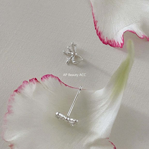 C廠-925純銀迷你蝴蝶結耳釘女甜美風精緻日常百搭耳環ins少女風耳飾「EH-4293」25.12-1