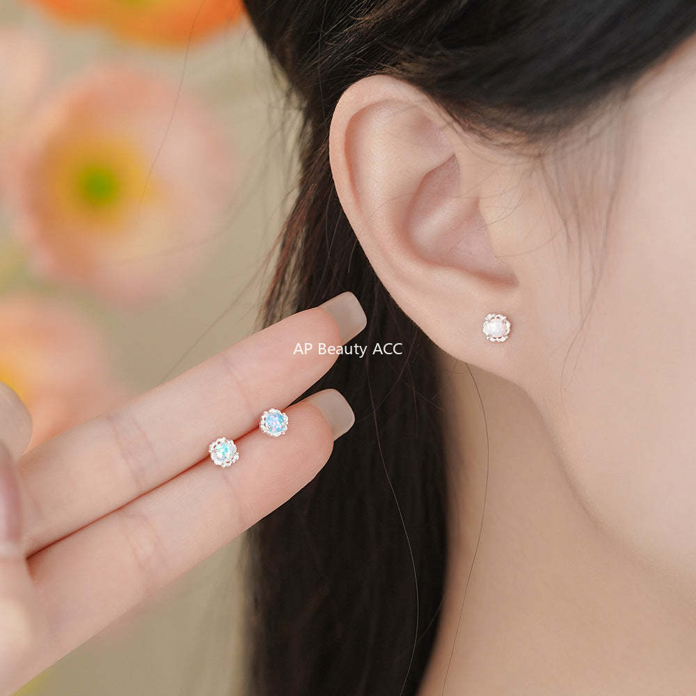 D廠-足銀S999幾何歐泊耳環女設計甜美輕奢冬季爆款簡約小眾耳飾批發「YC2656E_1」25.11-4