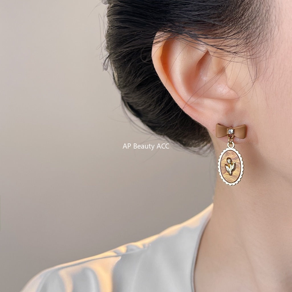 A廠-時尚高級感美拉德風咖色系秋冬爆款新款耳飾飾品耳環貨源批發「7024」25.11-1