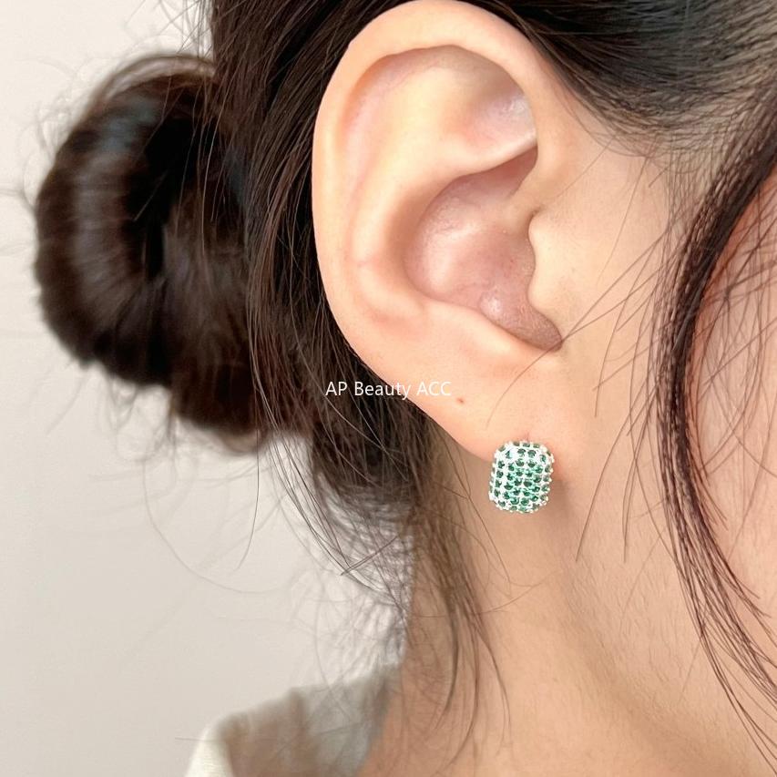 F廠-韓國韓版925純銀鋯石耳釘耳扣女簡約時尚ins風耳環耳飾「C1028」25.11-2