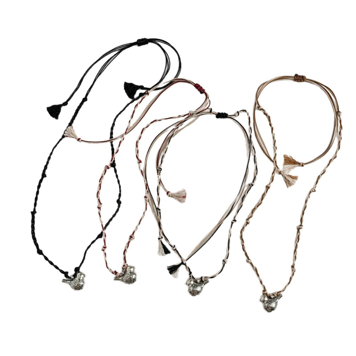 C廠-多寶滿足鳥串珠吊墜S925純銀項鍊女復古小眾高級感編織繩毛衣鏈「1633」25.12-3