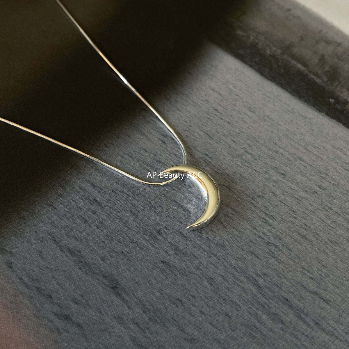 F廠-韓國韓版925純銀月亮項鍊簡約百搭氣質小紅書冷淡風項鍊「B1168」25.12-3