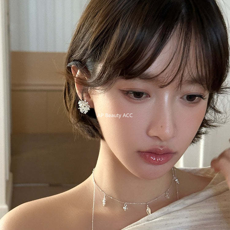 C廠-超閃鋯石珍珠耳釘女氣質精緻高級感耳環輕奢百搭清冷感通勤耳飾「EH-4048」25.12-1