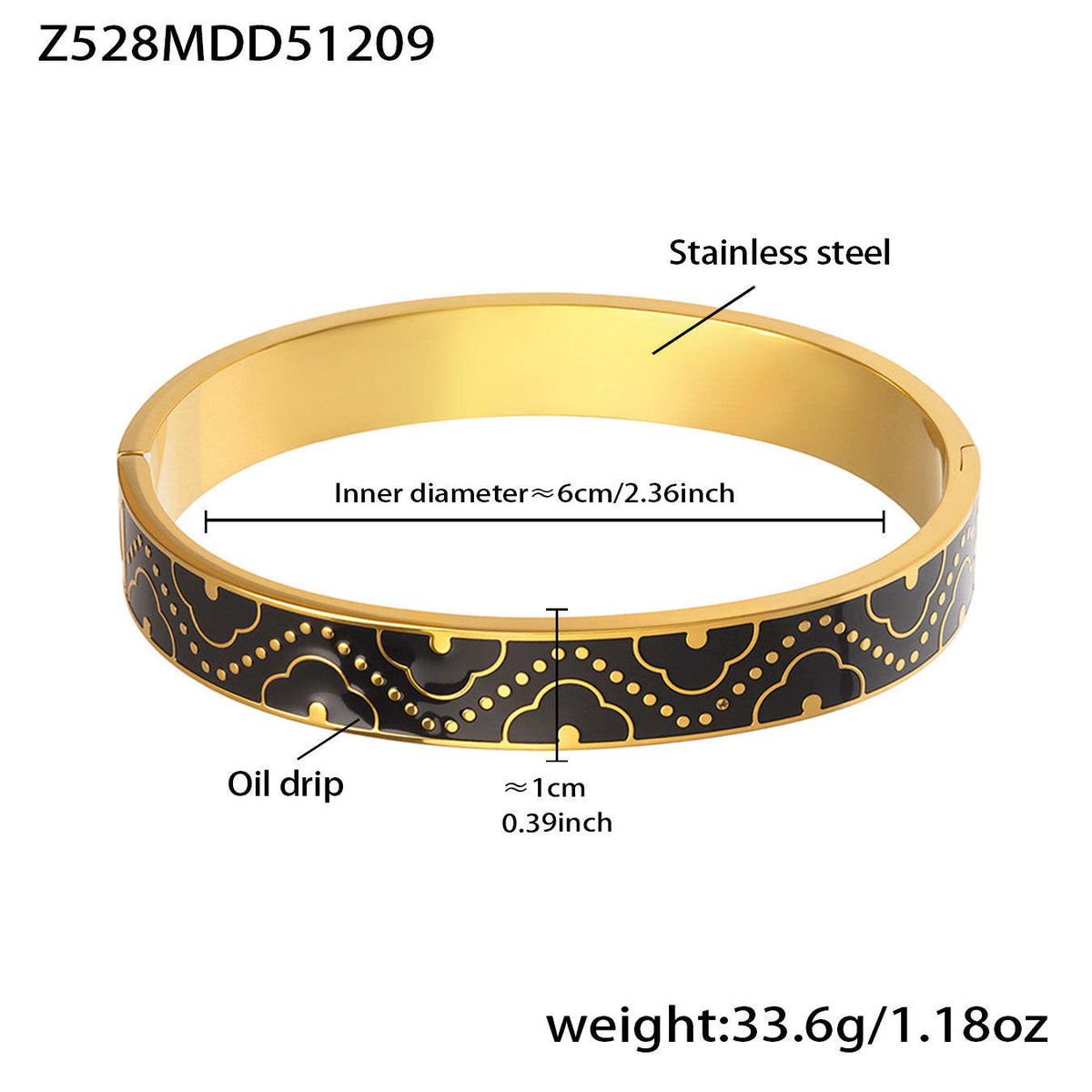 B廠-不鏽鋼琺瑯彩釉卡扣滴油手鐲鍍18k金百搭精美抽象派撞色拼接手環「Z528」25.12-3