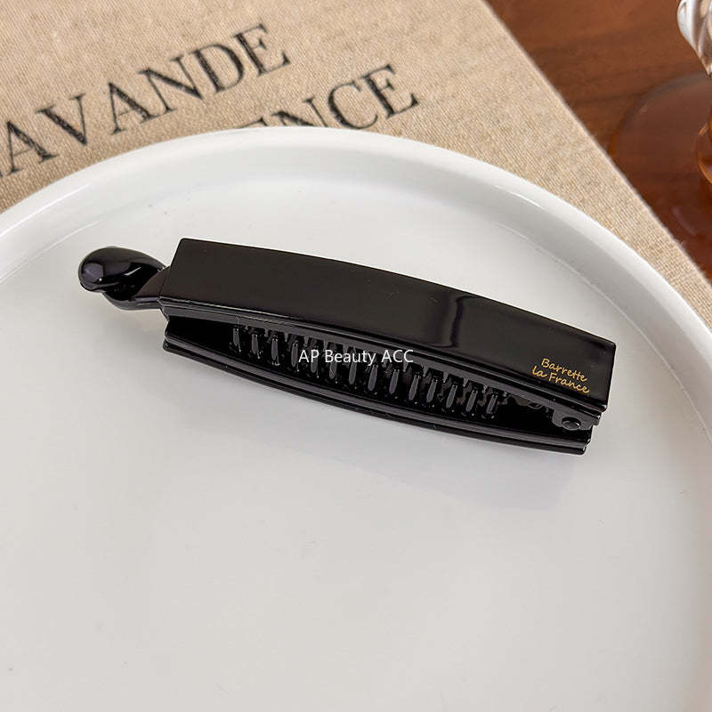 E廠-韓國France一字扭扭夾法式簡約氣質盤髮馬尾竪夾醋酸直條香蕉夾女「27640」25.11-1