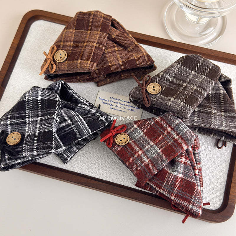 E廠-韓系ins蝴蝶結格紋抓夾女2025新款大號復古髮夾後腦勺盤髮鯊魚夾「27613」25.10-5