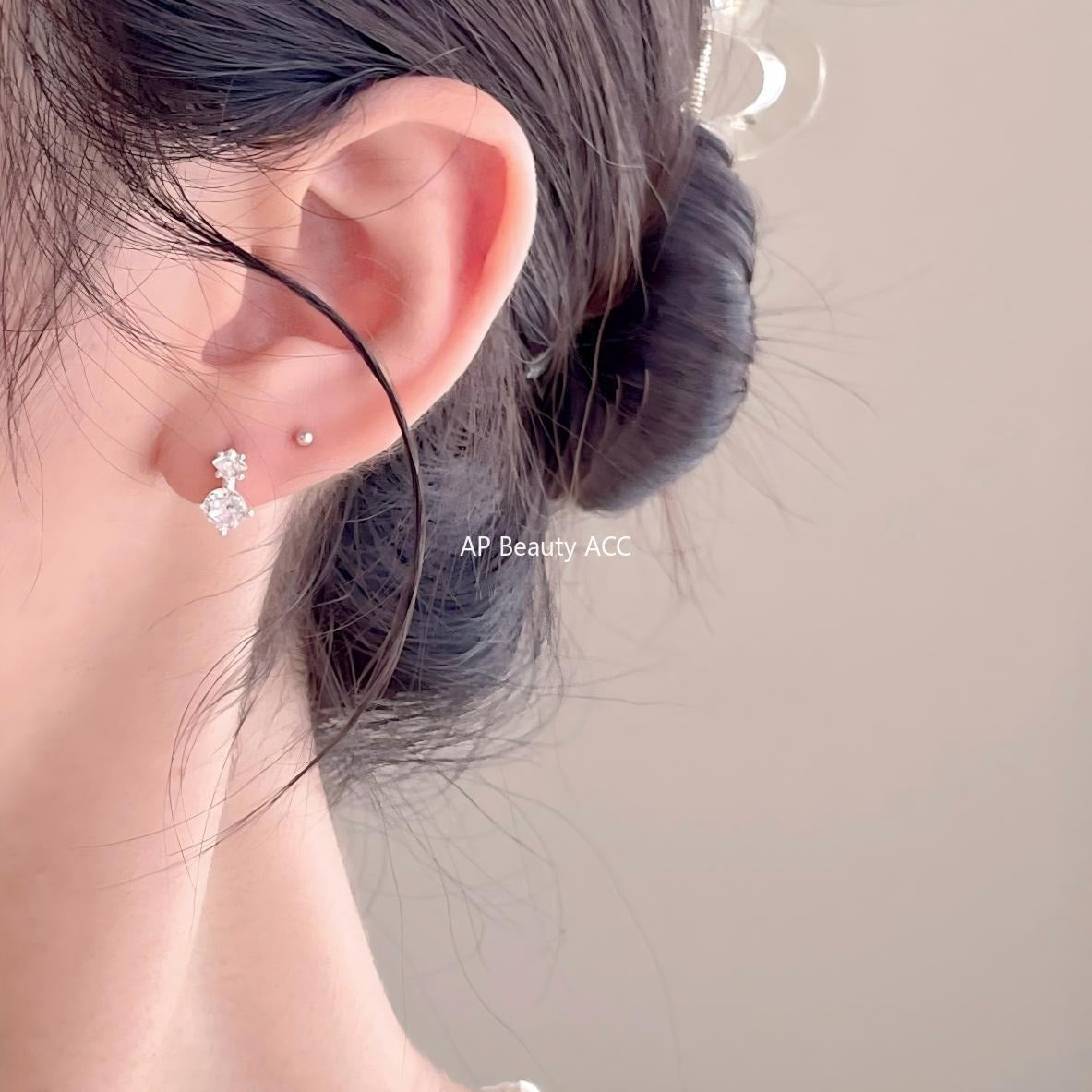 F廠-韓國韓版925純銀鋯石耳扣耳釘簡約氣質百搭ins風耳飾「C1419」25.11-1